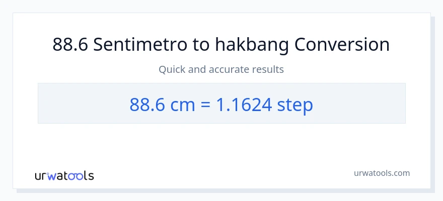 88.6 Mga Sentimetro patungong mga hakbang na conversion