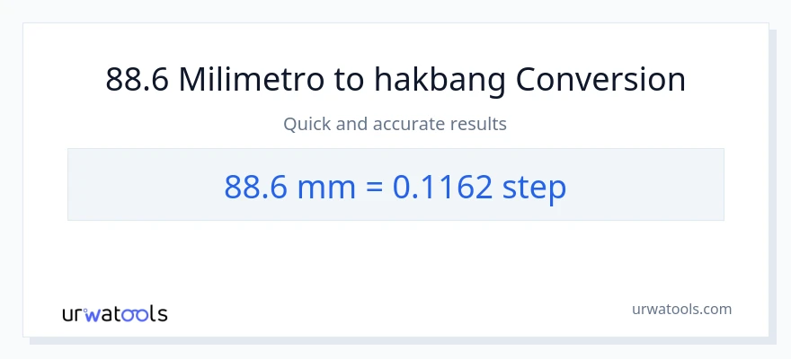88.6 milimetro patungong mga hakbang na conversion