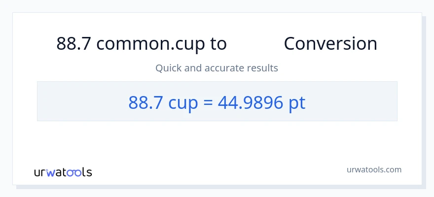 تبدیل 88.7 فنجان‌ها به Pints