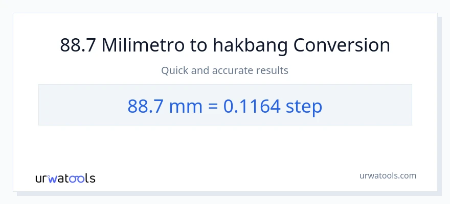 88.7 milimetro patungong mga hakbang na conversion