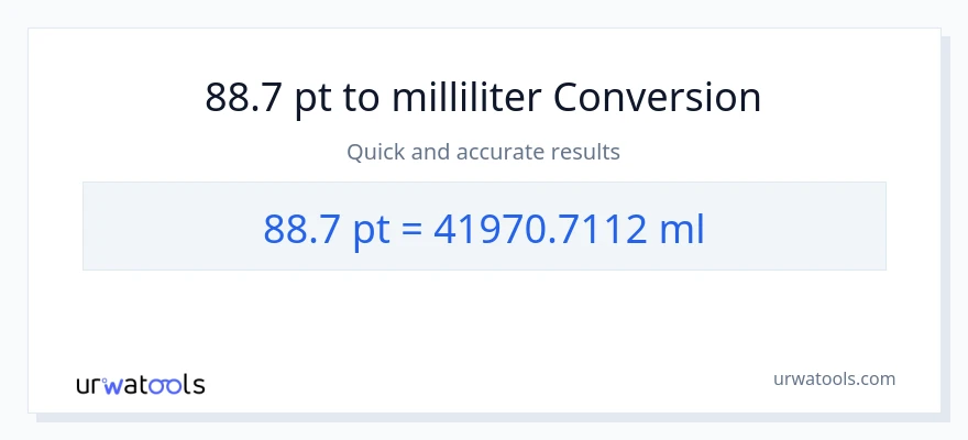 88.7 Pints til milliliter konvertering