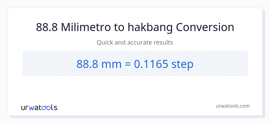 88.8 milimetro patungong mga hakbang na conversion
