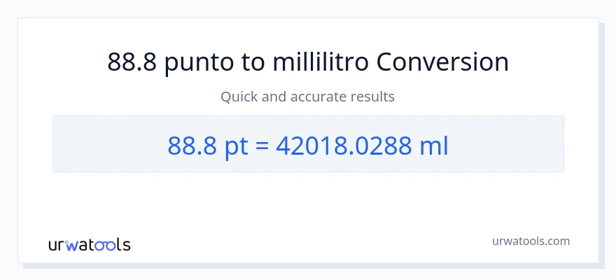 Conversione da 88.8 Pints a millilitri