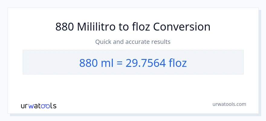 880 mga mililitro patungong mga onsa ng likido na conversion