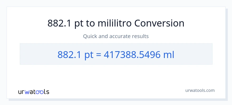 882.1 Pints patungong mga mililitro na conversion