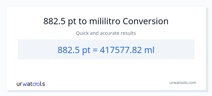882.5 Pints patungong mga mililitro na conversion