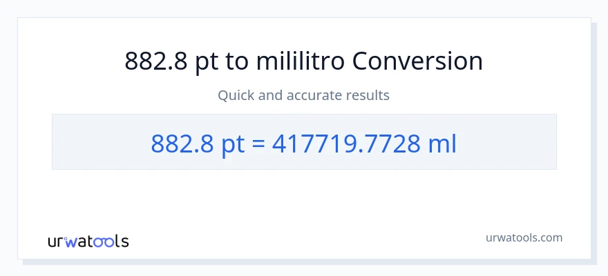 882.8 Pints patungong mga mililitro na conversion