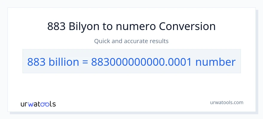 883 bilyon-bilyon patungong mga numero na conversion