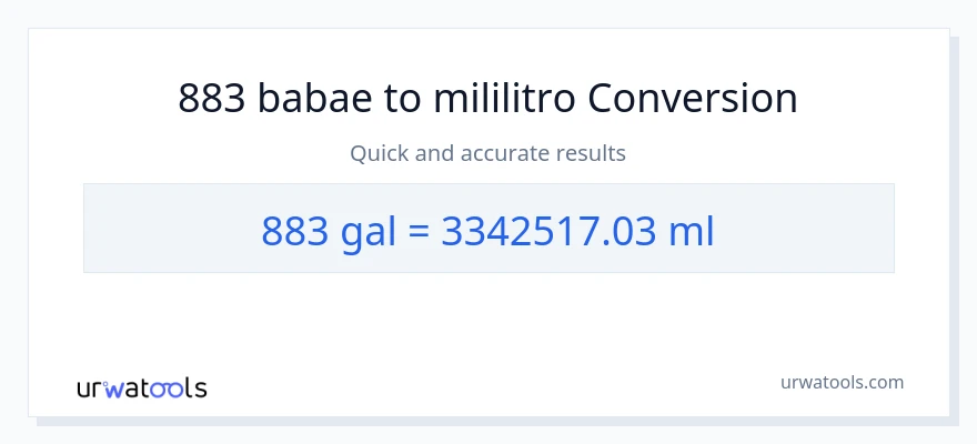 883 Mga galon patungong mga mililitro na conversion