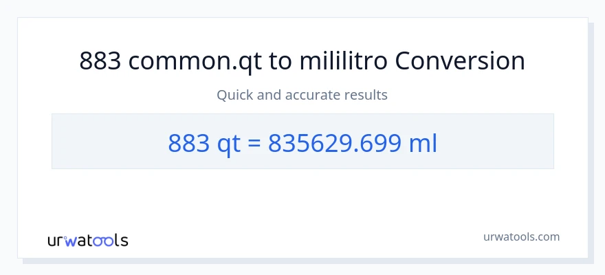 883 Quarts patungong mga mililitro na conversion
