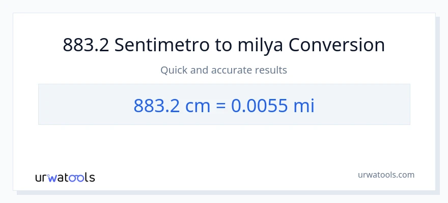 883.2 Mga Sentimetro patungong milya na conversion