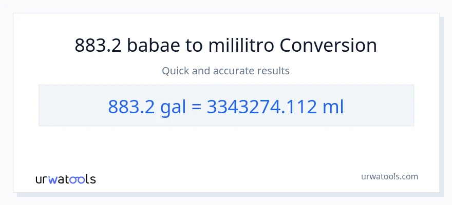 883.2 Mga galon patungong mga mililitro na conversion