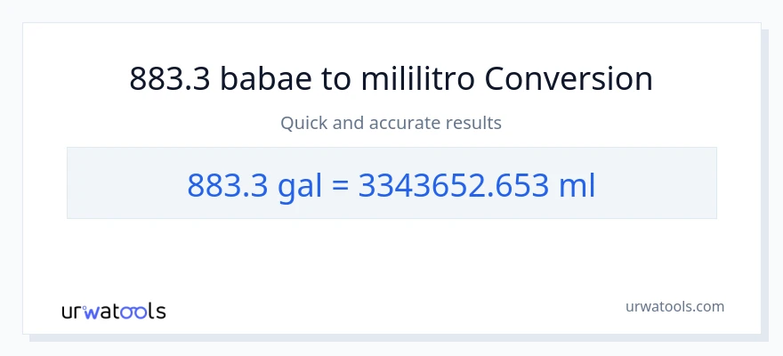883.3 Mga galon patungong mga mililitro na conversion