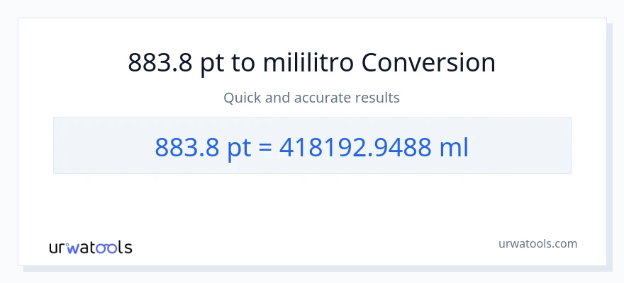 883.8 Pints patungong mga mililitro na conversion