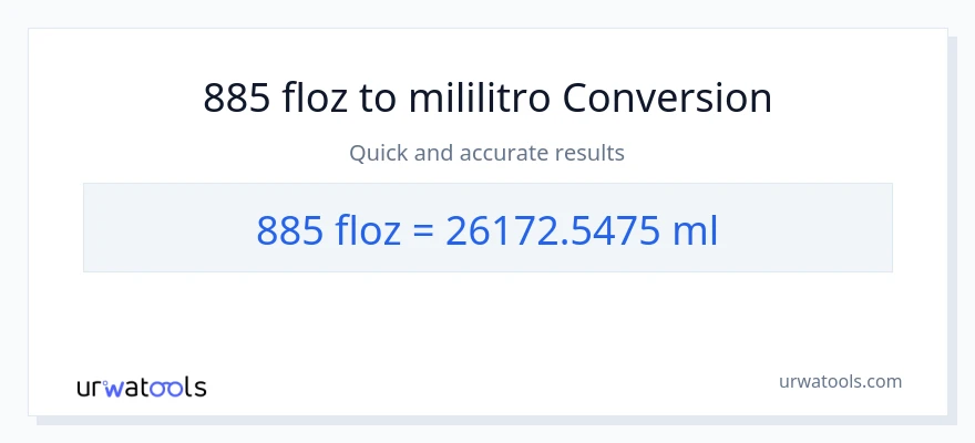 885 mga onsa ng likido patungong mga mililitro na conversion