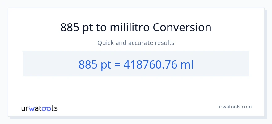 885 Pints patungong mga mililitro na conversion