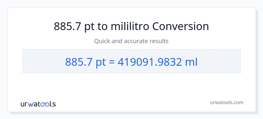 885.7 Pints patungong mga mililitro na conversion