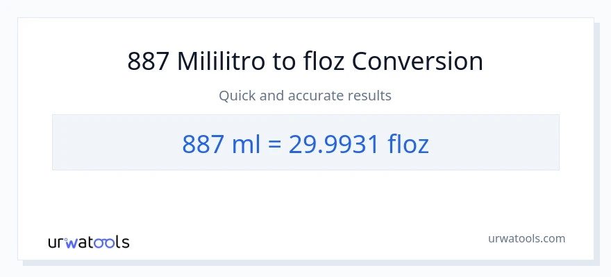 887 mga mililitro patungong mga onsa ng likido na conversion