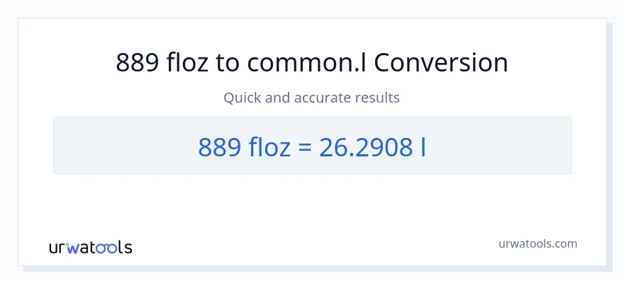 889 mga onsa ng likido patungong Liters na conversion