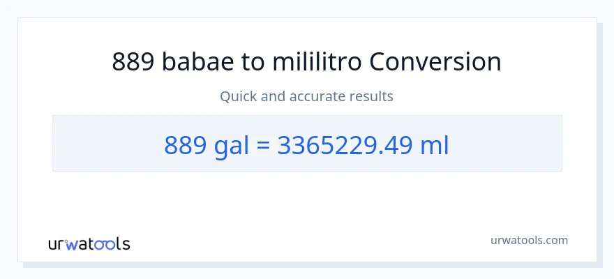 889 Mga galon patungong mga mililitro na conversion