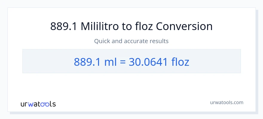 889.1 mga mililitro patungong mga onsa ng likido na conversion