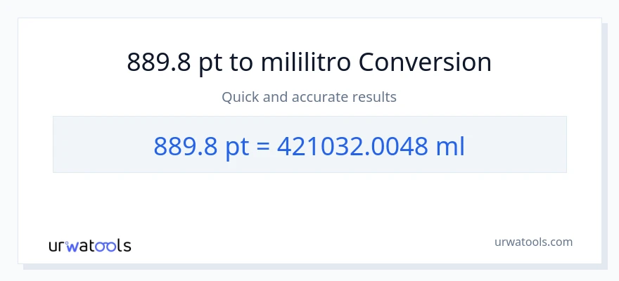 889.8 Pints patungong mga mililitro na conversion
