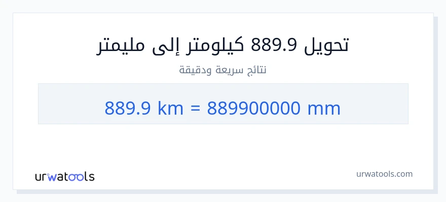 التحويل من 889.9 كيلومترات إلى مليمترات