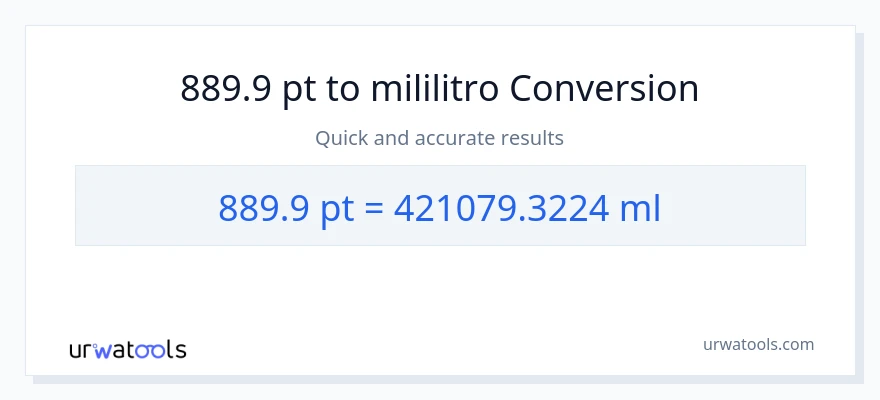 889.9 Pints patungong mga mililitro na conversion