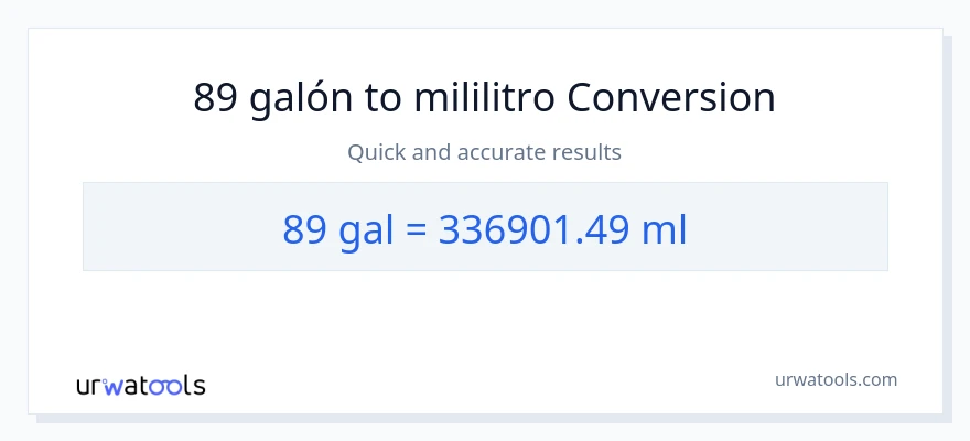 Conversión de 89 Galones a mililitros