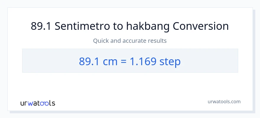 89.1 Mga Sentimetro patungong mga hakbang na conversion