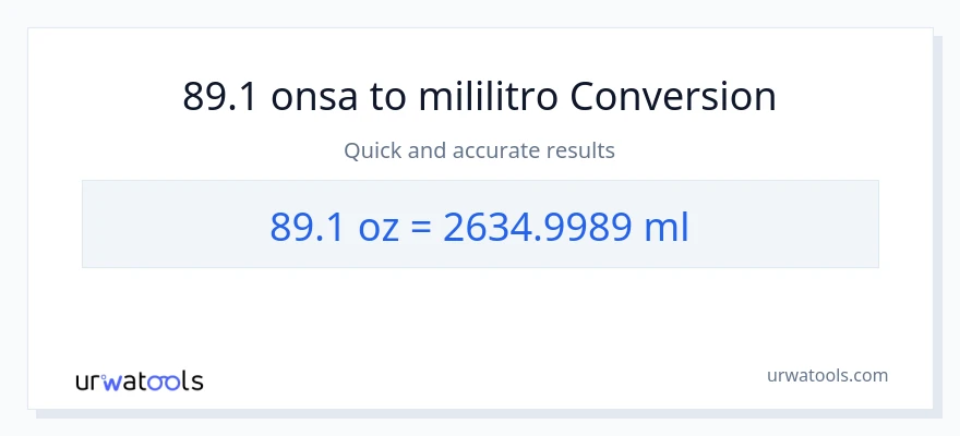 89.1 Mga onsa patungong mga mililitro na conversion