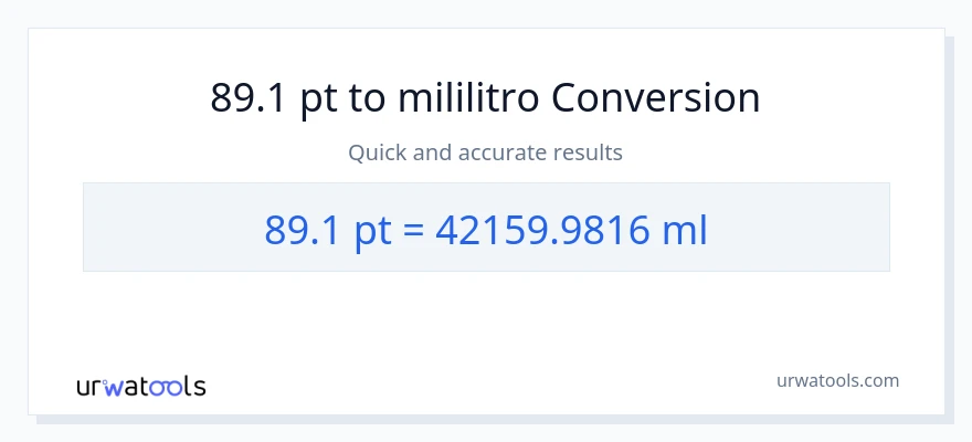 89.1 Pints patungong mga mililitro na conversion