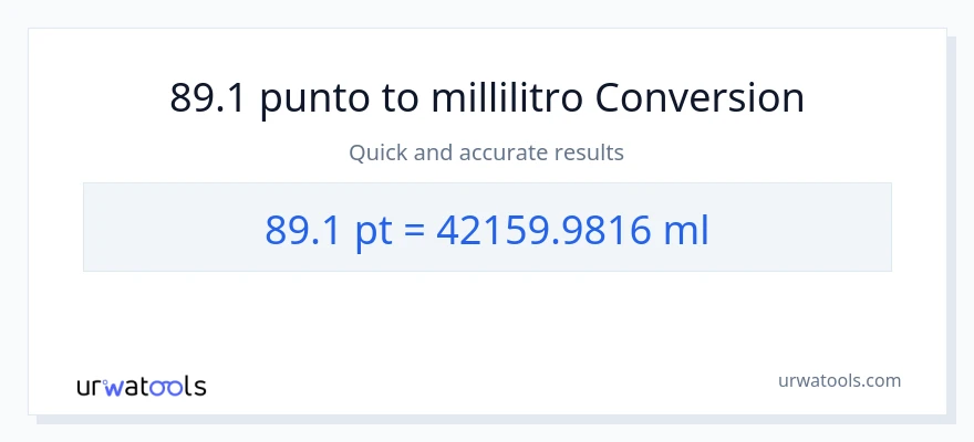 Conversione da 89.1 Pints a millilitri