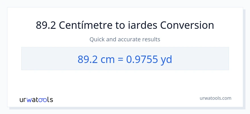 Conversió de 89.2 Centímetres a iardes