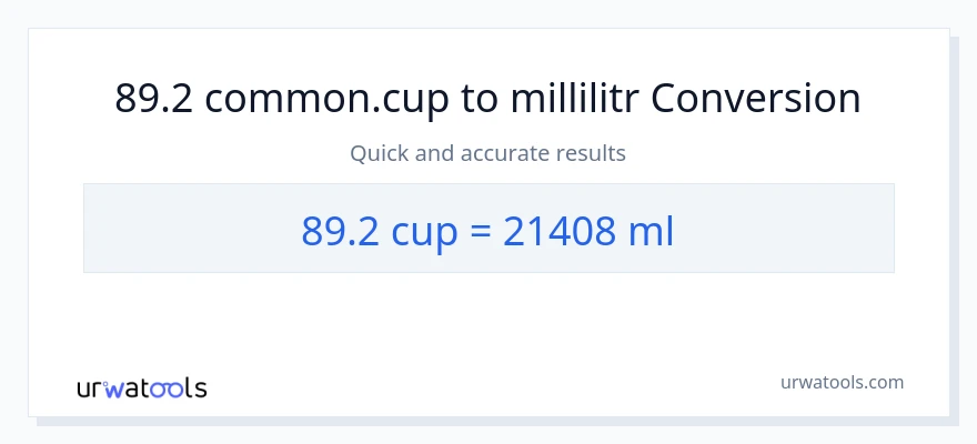 89.2 fincanlar-dən millilitr-ə çevrilmə