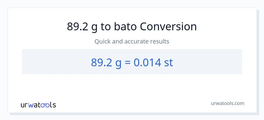 89.2 Gramo patungong Mga bato na conversion