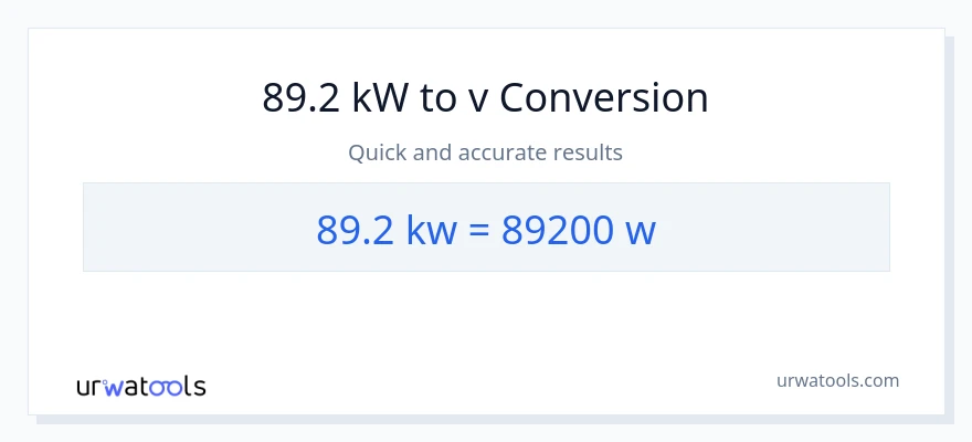 89.2 kilowatt til watt konvertering
