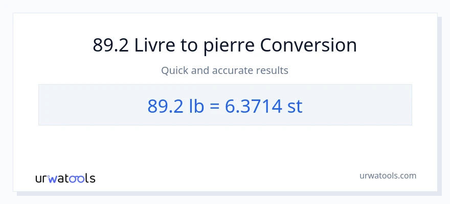 Conversion 89.2 Lbs vers Pierres