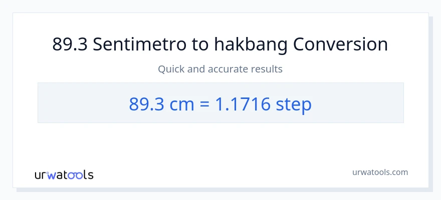 89.3 Mga Sentimetro patungong mga hakbang na conversion