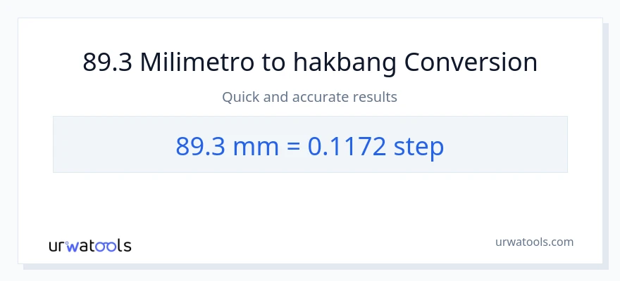 89.3 milimetro patungong mga hakbang na conversion