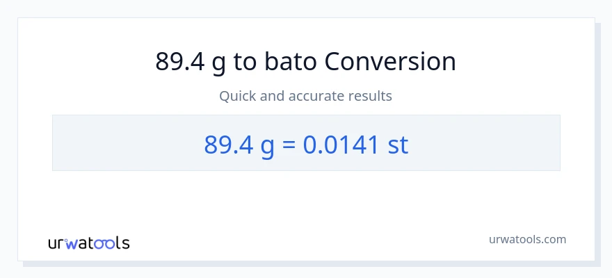 89.4 Gramo patungong Mga bato na conversion