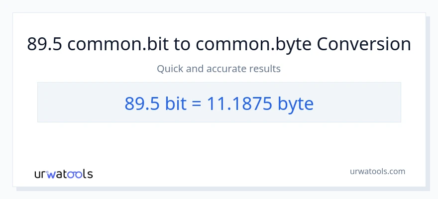 89.5 Bits patungong Bytes na conversion