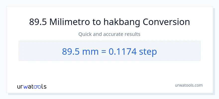89.5 milimetro patungong mga hakbang na conversion