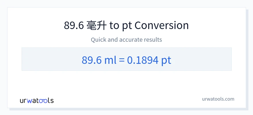 89.6 毫升 到 Pints 轉換