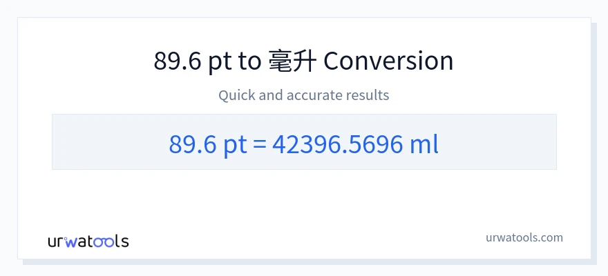 89.6 Pints 到 毫升 轉換