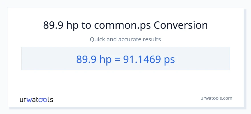 89.9 lakas-kabayo patungong Metric Horsepower na conversion