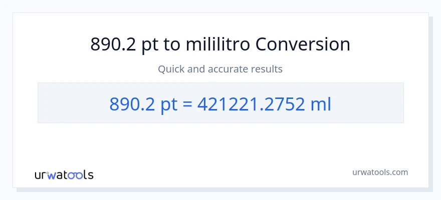 890.2 Pints patungong mga mililitro na conversion