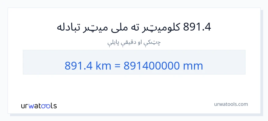 891.4 کیلومتره ته ملی متره بدلون