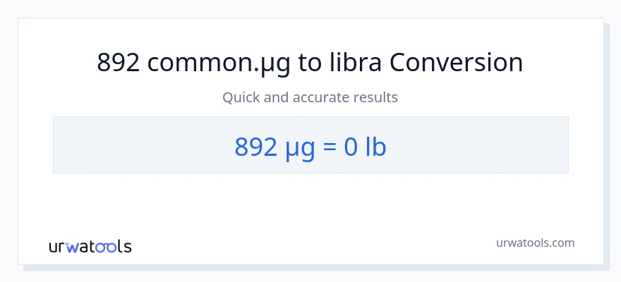 892 mga mikrogramo patungong Lbs na conversion