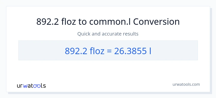 892.2 mga onsa ng likido patungong Liters na conversion